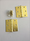Bright Surface Polish 4 Inch Solid Metal Door Hinges Brass Plated With Long Time