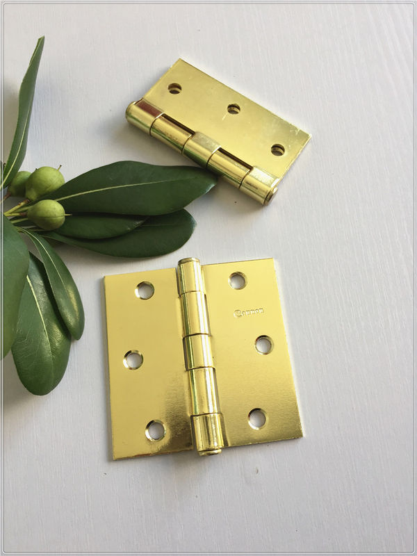 Bright Surface Polish 4 Inch Solid Brass Door Hinges Metal Brass Plated