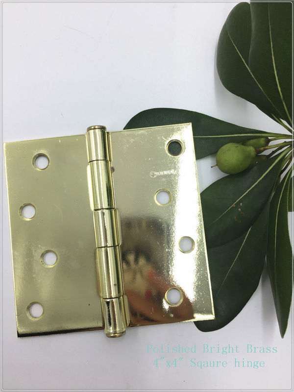 4 Polished Bright Heavy Duty Swinging Door Hinges Square Type