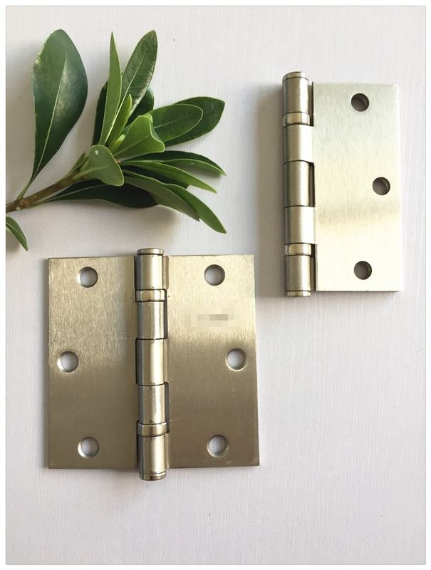 3.5" Small Size 4 Ball Bearing Door Hinges , Satin Nickel Plated Indoor