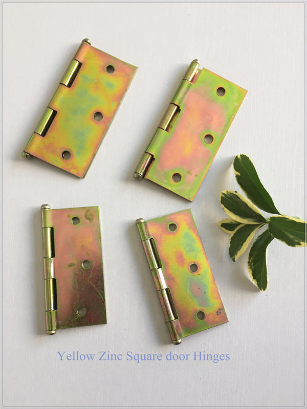 Zinc Plated Heavy Duty Door Hinges Wooden Packing Yellow Color 6 Pair
