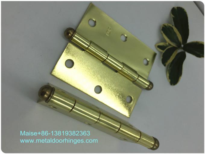 4" Polished Bright Heavy Duty Swinging Door Hinges Square Type