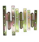 Yellow Zinc Plated MS 3.0mm H Style Hinges Flat Head Heavy Duty