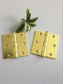 Bright Surface Polish 4 Inch Solid Metal Door Hinges Brass Plated With Long Time