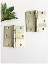 Satin Nickel Ball Bearing Door Hinges , 2 Bb Bearing Gate Hinges  Steel Circle  Flat Head Polished