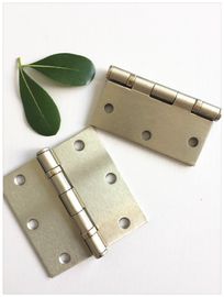 Satin Nickel Ball Bearing Door Hinges , 2 Bb Bearing Gate Hinges  Steel Circle  Flat Head Polished